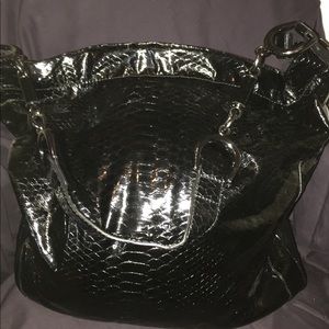 Black pet leather bag